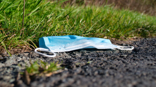 PPE dumped on ground
