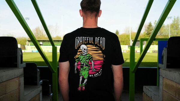 Forest Green Rovers is collaborating with the rock band the Grateful Dead to roll out environmentally friendly co-branded travel wear for the 2023/24 season.