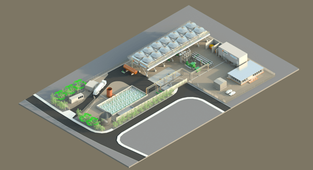 Rendering of geothermal power plant