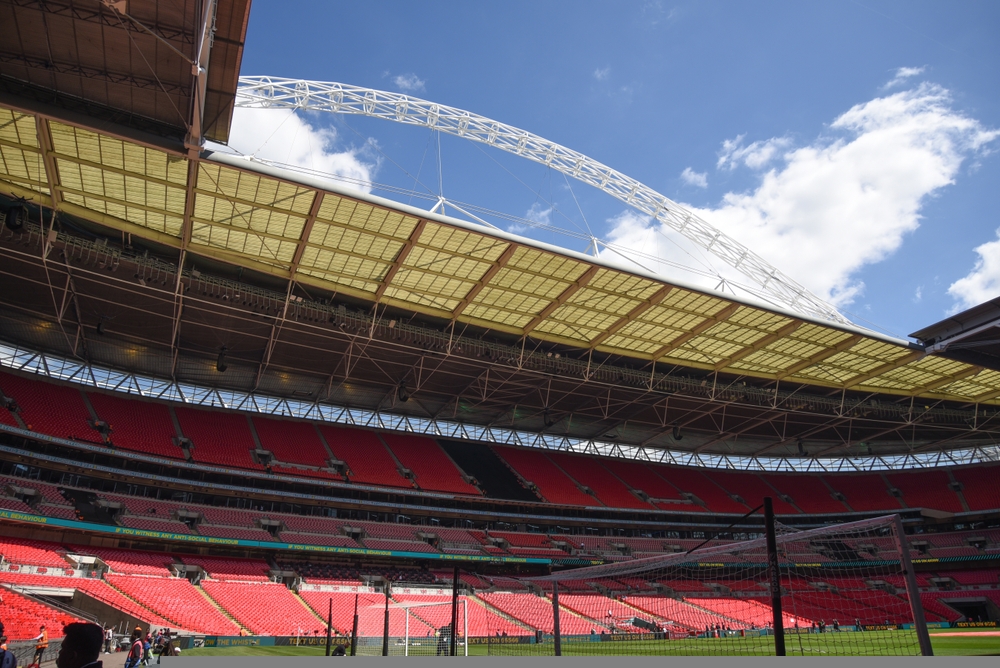 Wembley, UK - May 22, 2022: General view of Wembley Stadium before the Buildbase FA Vase final between Littlehampton Town and Newport Pagnell Town