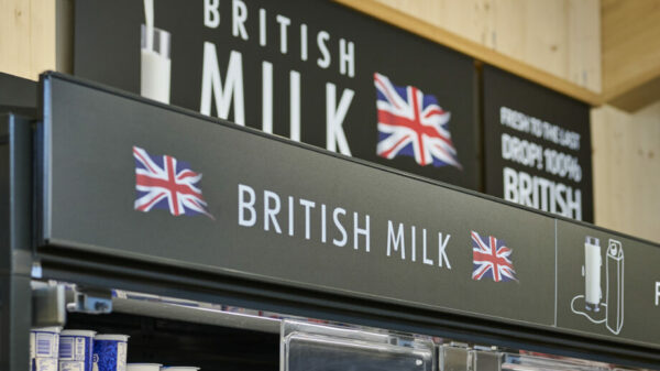 Fresh milk aisle in Aldi