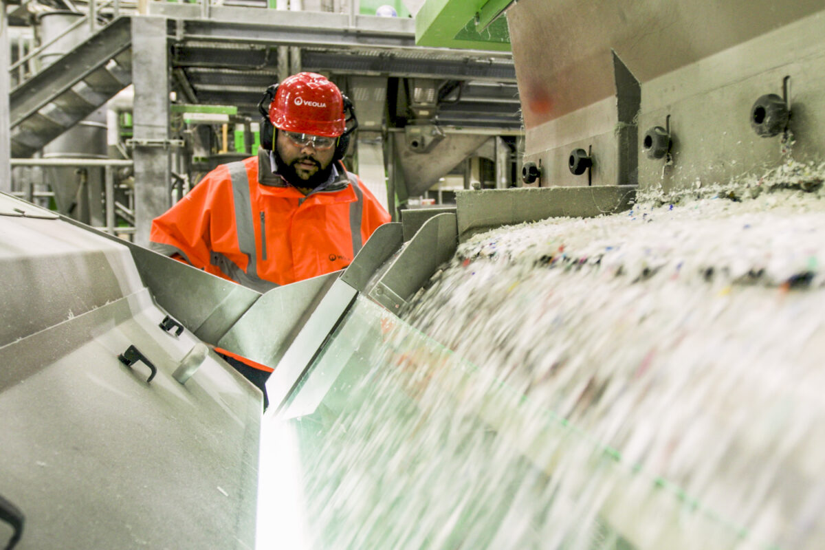 Veolia's Dagenham Plastic Facility where One Stop milk bottles are recycled