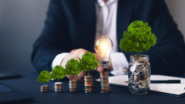 Concept of pass and increase of renewable energy. Alternative sources of energy. Green energy, eco energy. Eco business investment Aviva Investors has provided an additional £57 million in sustainable transition financing to property Urban Logistics REIT.