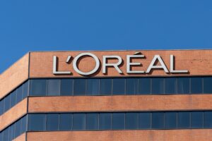 Close up of L'Oréal sign at their Corporate office in Etobicoke, ON, Canada.