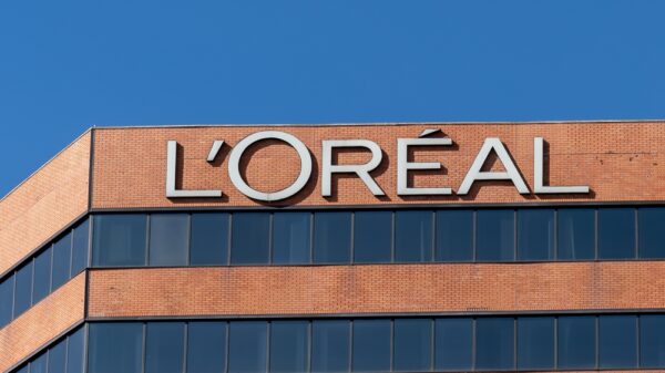 Close up of L'Oréal sign at their Corporate office in Etobicoke, ON, Canada.