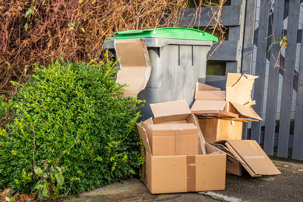 Excess cardboard packaging waste
