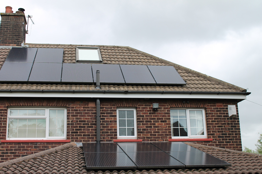 Solar panels on a house roof in England. The UK could become a ‘dumping ground’ for solar energy projects made by Xinjiang forced labour if the government rejects energy bill amendment.