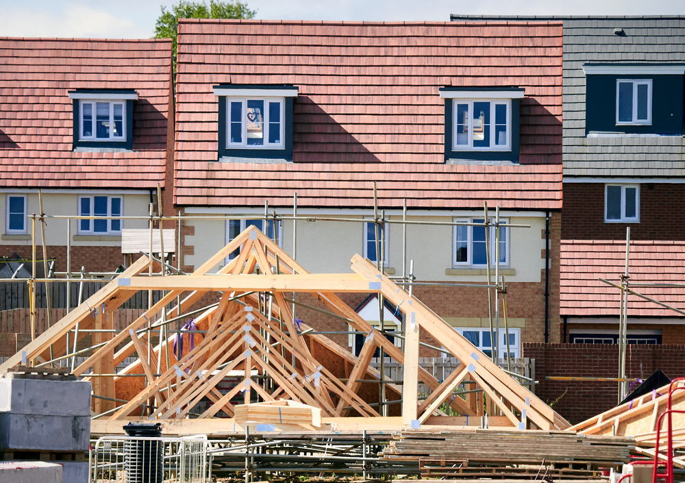 property development Newly built homes in a residential estate in England.