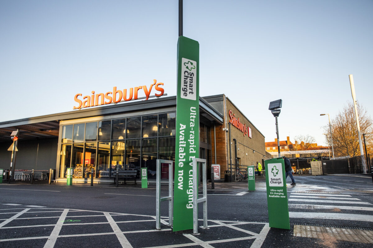 Sainsbury's smart charge EV service outside its store