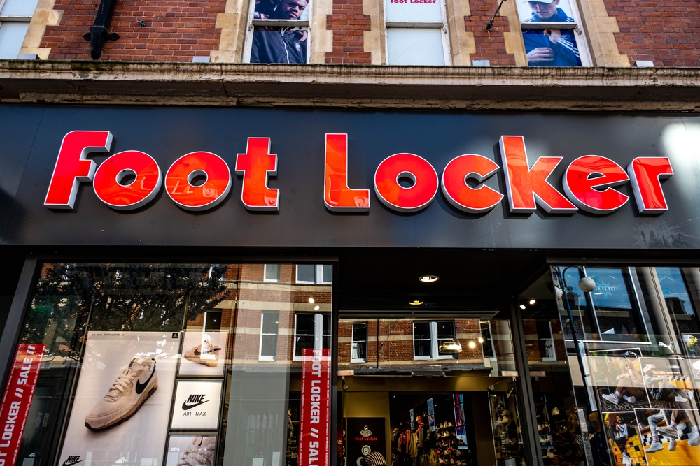 Foot Locker High Street Footware Shoe fashion Shop Front And Logo