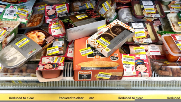 Tesco shop has discounted price. Discounted food to avoid food waste