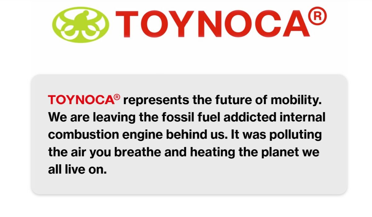 Toynoca spoof website screenshot. Campaign group Badvertising has shared a fresh spoof campaign, slamming carmaker Toyota following revelations about the manufacturer lobbying the government to delay the ZEV mandate.