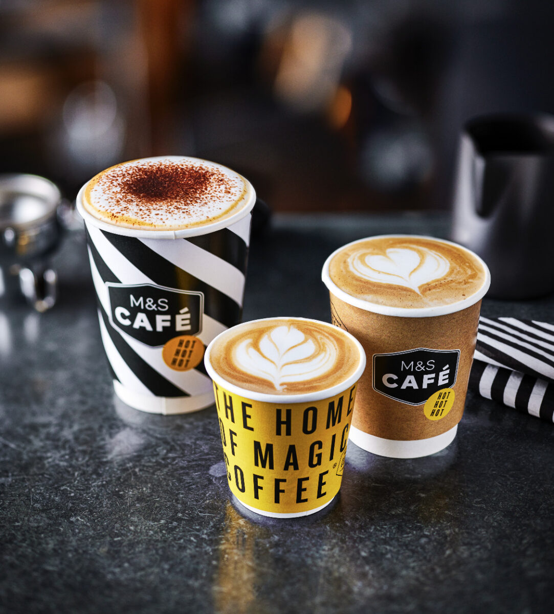 M&S is rolling out plastic-free takeaway cups across all of its cafes as it offers customers the "most sustainable cup of coffee on the high street".