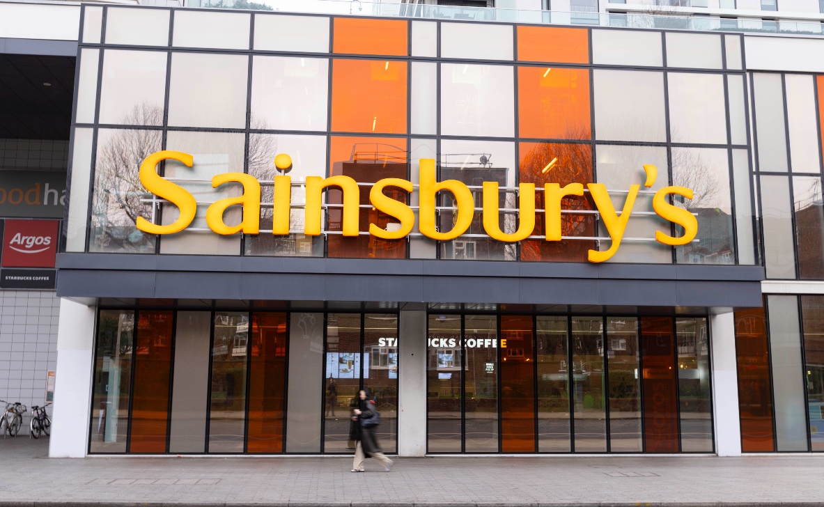 Sainsbury's storefront. Sainsbury's has shared renewed science-based targets as it commits to tackle emissions that originate from forests, land and agriculture (FLAG) for the first time. 
