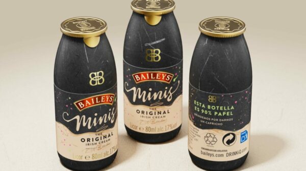Diageo, the maker of Johnnie Walker and Guinness, is to trial paper-based packaging for the first time, trialling it with its Baileys brand.