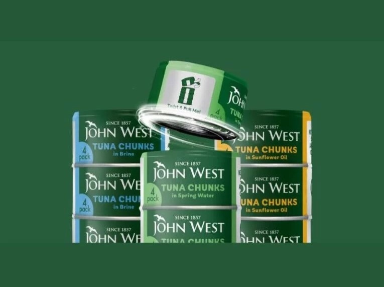 Dubbed SmartStrip, the innovation allows John West to axe the shrink wrap and cardboard on its packaging and replace it with a small strip.