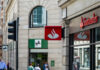 Santander and Lloyds high street bank exteriors fossil fuel investment